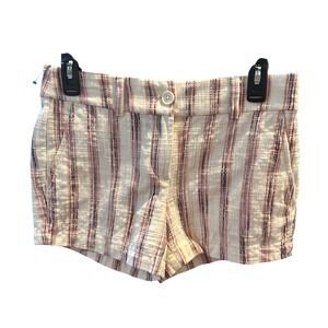 LOFT Outlet Shorts Size 0 Striped Pink Beige Cream Career‎ Casual